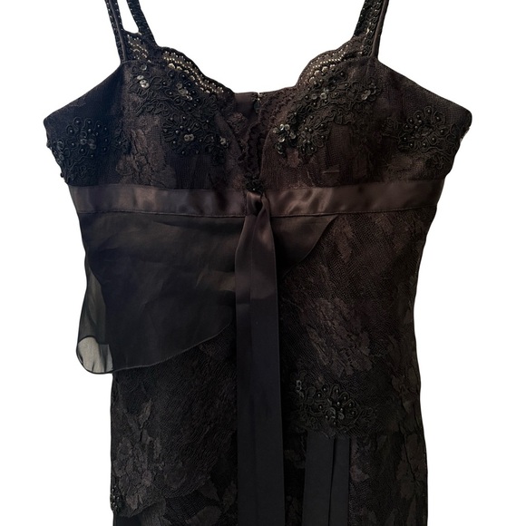 Suchada Women’s Vintage Ballroom Dance/Prom Dress Black Sequin Lace Ribbon. Sz 4 - Picture 3 of 7